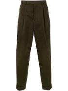 Paul Smith - Pleated Detail Tailored Trousers - Men - Cotton/linen/flax - 30, Green, Cotton/linen/flax