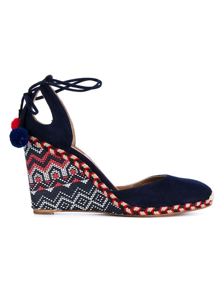 Aquazzura Palm Beach Embroidered Wedge Espadrilles