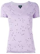 Armani Jeans - V-neck Shortsleeved Sweater - Women - Cotton - 48, Women's, Pink/purple, Cotton