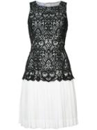 Oscar De La Renta - Short Pleated Dress - Women - Silk/polyester - 2, Black, Silk/polyester