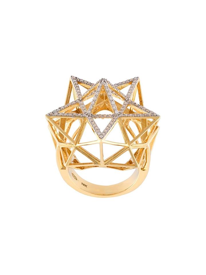 John Brevard 'framework' Star Partial Diamond Pave Ring