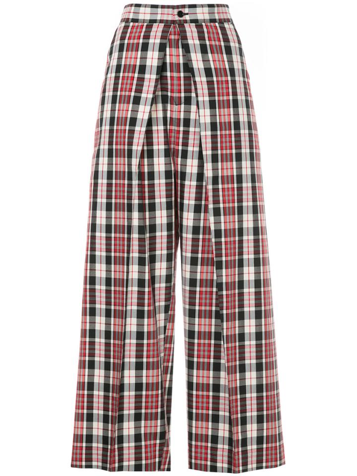 Astraet Tartan Wide Leg Trousers - Multicolour
