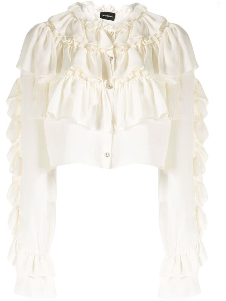 Magda Butrym New Romantic Cropped Blouse - White