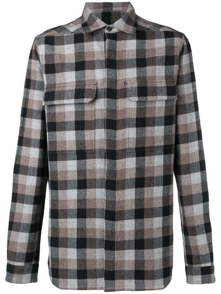Rick Owens Concealed Button Shirt - Grey