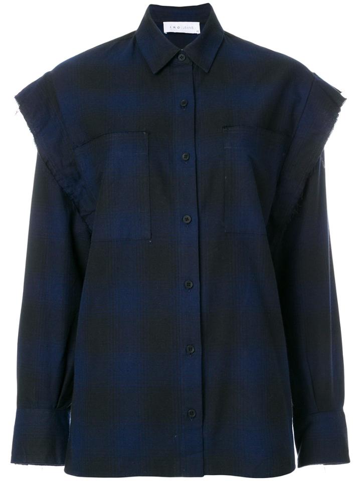 Iro Plaid Layered Look Shirt - Blue