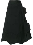 Comme Des Garçons Honeycomb Pinstripe A-line Skirt - Black