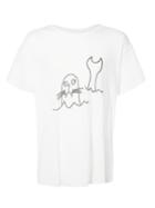The Elder Statesman Sketch Print T-shirt, Men's, Size: Xl, White, Silk/cashmere
