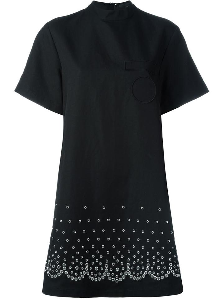 Alexander Wang Eyeylet Embellished Dress, Women's, Size: 2, Black, Cotton/linen/flax