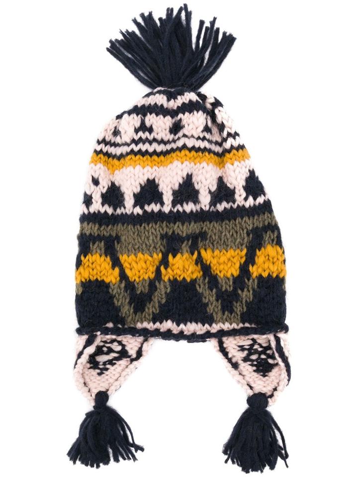 Etro Colour-block Embroidered Hat - Blue