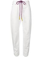 Palm Angels Drawstring Waist Jeans - White