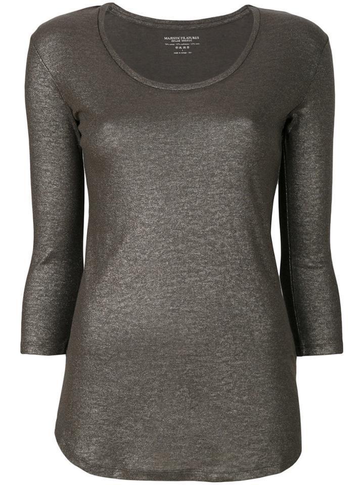 Majestic Filatures Round Neck Blouse - Grey