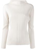 Pleats Please Issey Miyake Pleated Long-sleeve Top - Neutrals