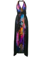 Balmain Halter Neck Printed Dress - Black