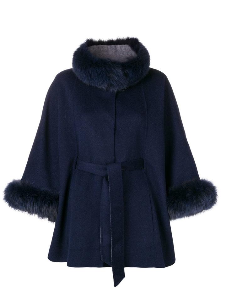 Liska Fur Trim Jacket - Blue