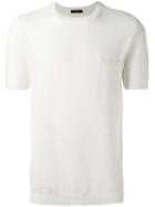 Roberto Collina Front Pocket T-shirt, Men's, Size: 54, White, Cotton/linen/flax/polyester