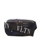 Valentino Blue, Black And White Camo Print Belt Bag