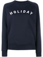 Holiday Logo Print Sweatshirt, Women's, Size: Small, Blue, Cotton