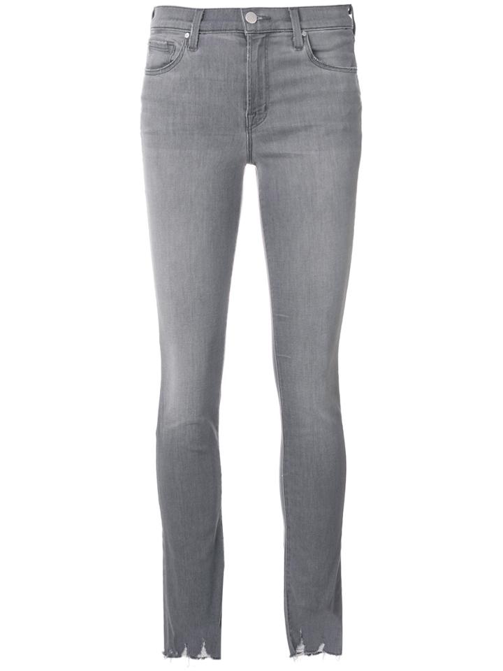 J Brand Distressed Hem Jeans - Grey