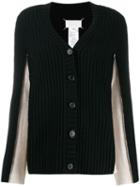 Maison Margiela Contrast Panelled Sleeve Cardigan - Black