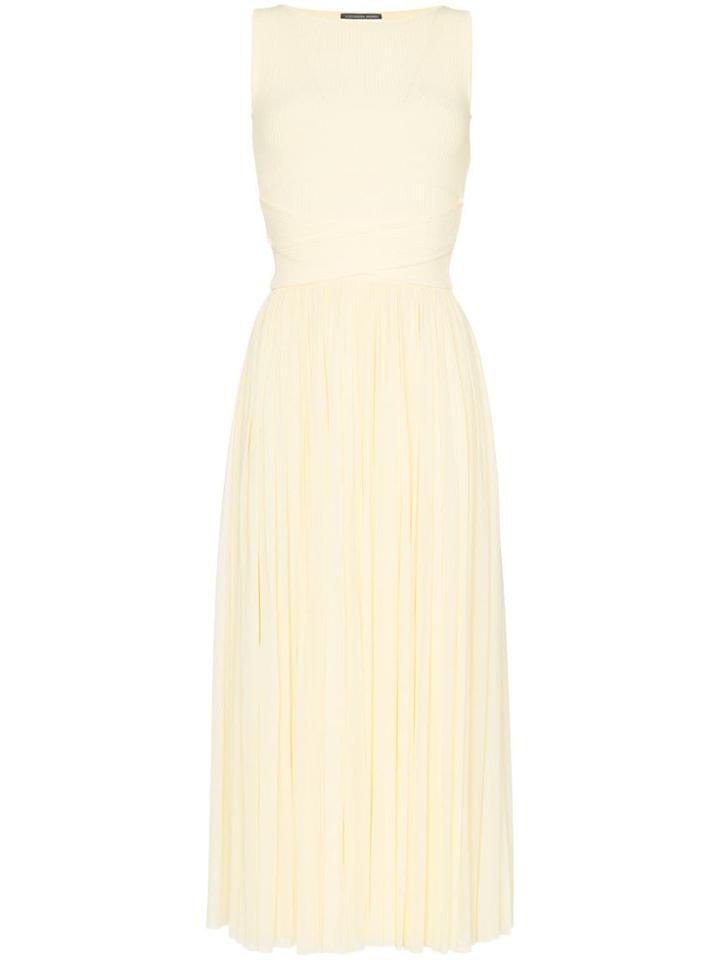 Alexander Mcqueen Ribbed Bodice Sleeveless Dress - Yellow
