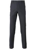 Pt01 - Patterned Tapered Tailored Trousers - Men - Cotton/elastodiene/virgin Wool - 50, Blue, Cotton/elastodiene/virgin Wool