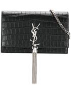 Saint Laurent Monogram Kate Tassel Chain Wallet - Black
