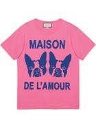Gucci Maison De L'amour T-shirt With Bosco And Orso - Pink