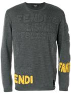 Fendi Branded Stitch Sweater - Grey