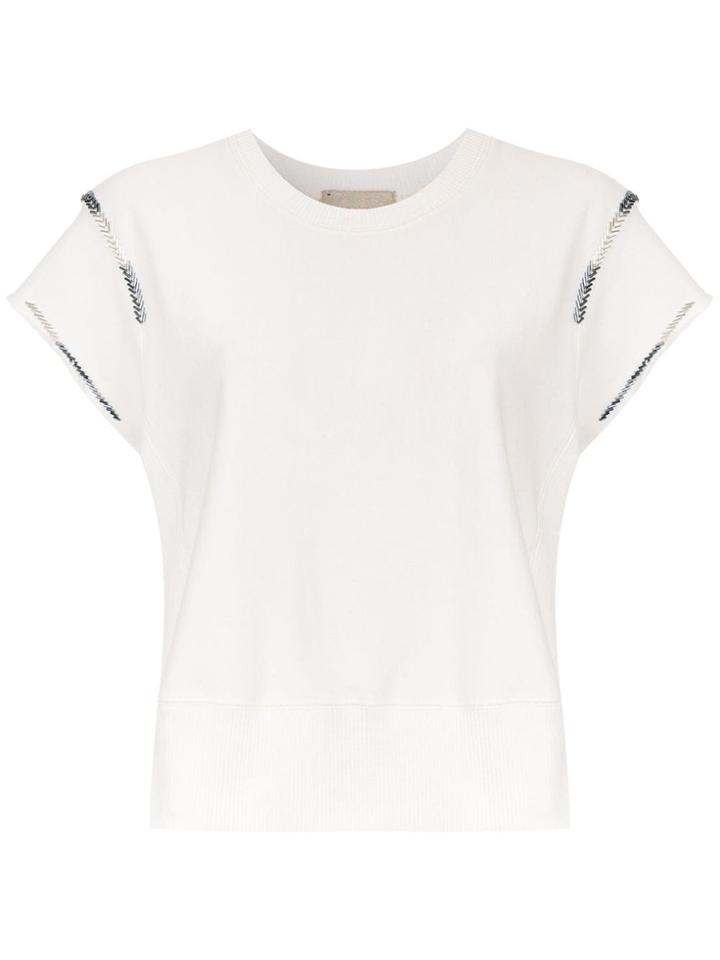 Andrea Bogosian Hand-embroidered Top - White