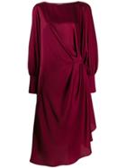 L'autre Chose Draped Midi Dress - Red