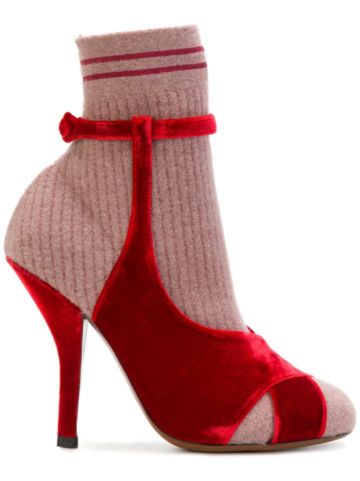 Fendi Sandal-shaped Boots - Red