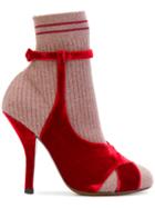 Fendi Sandal-shaped Boots - Red