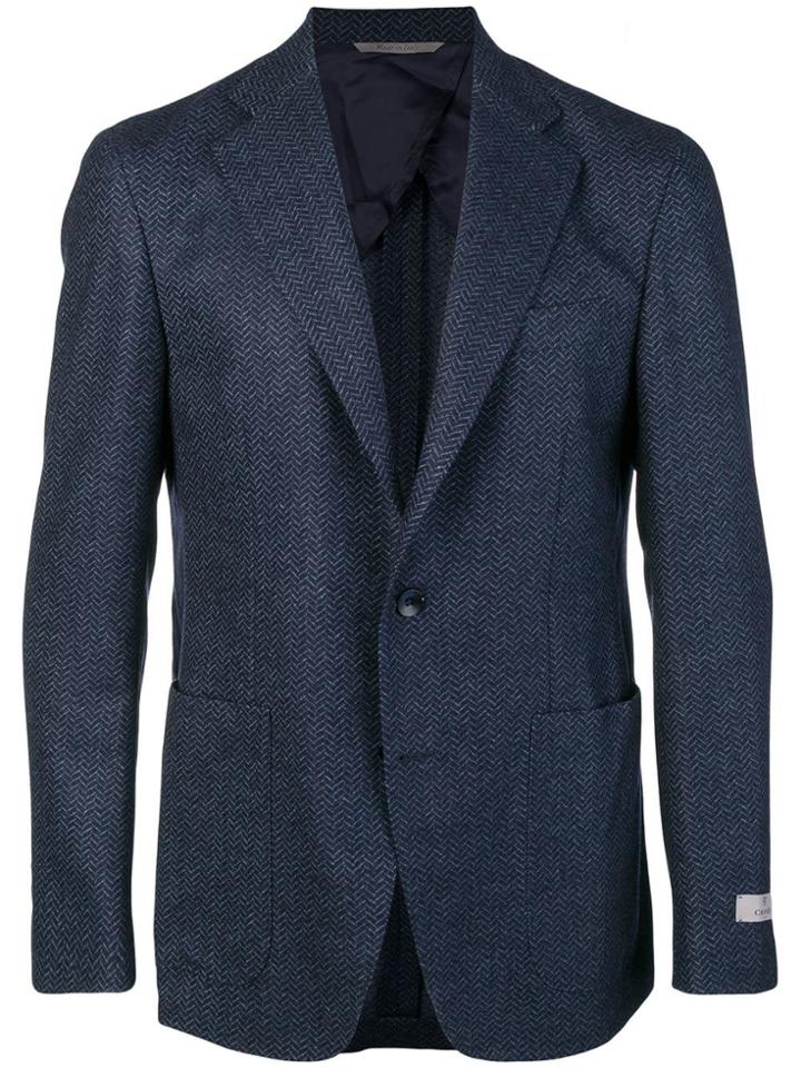 Canali Tailored Suit Jacket - Blue