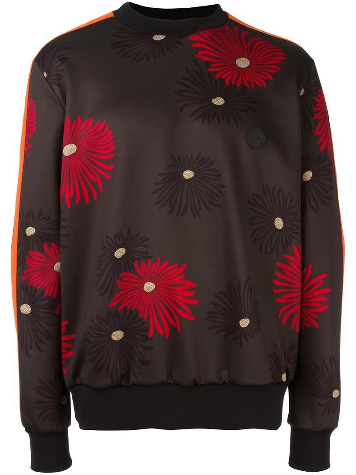 Msgm Floral Print Sweatshirt, Men's, Size: 46, Green, Polyester/spandex/elastane