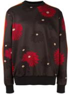 Msgm Floral Print Sweatshirt, Men's, Size: 46, Green, Polyester/spandex/elastane