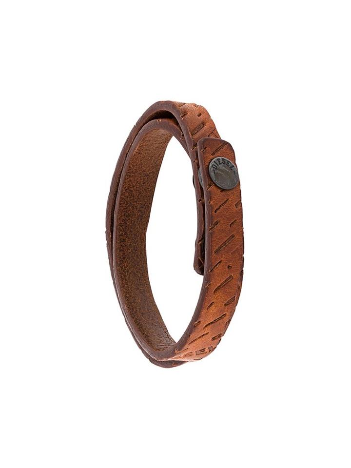 Diesel Leather Bracelet, Men's, Brown