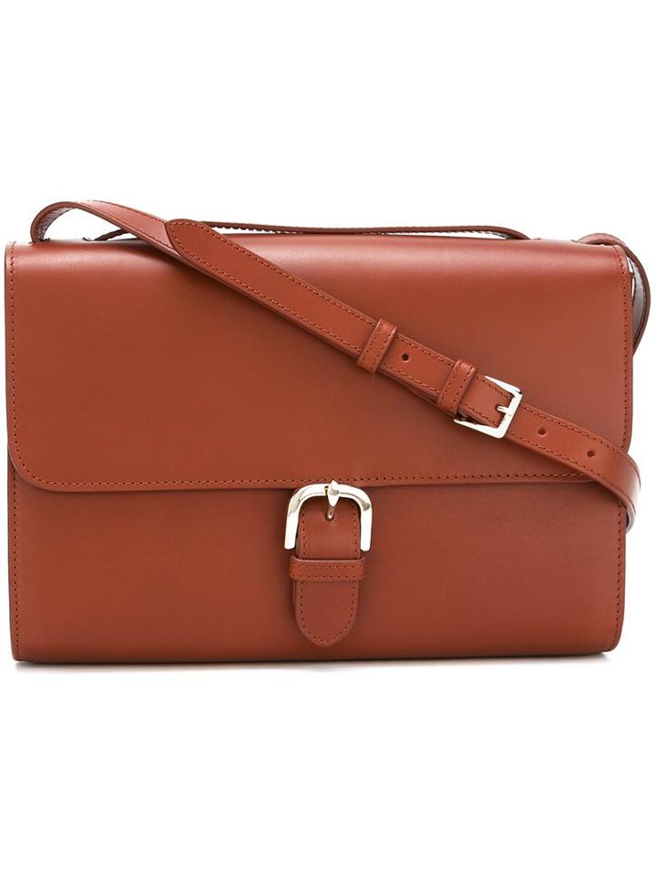 A.p.c. Buckle Fastening Cross Body Bag, Women's, Brown