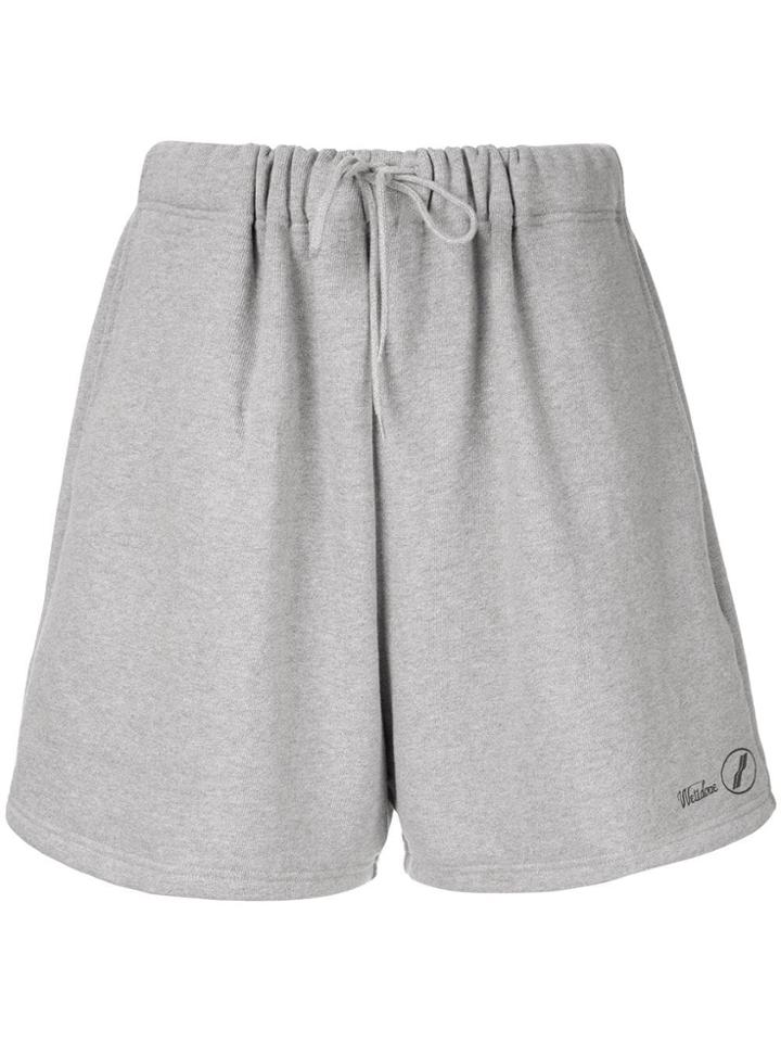 We11done Logo Sweat Shorts - Grey