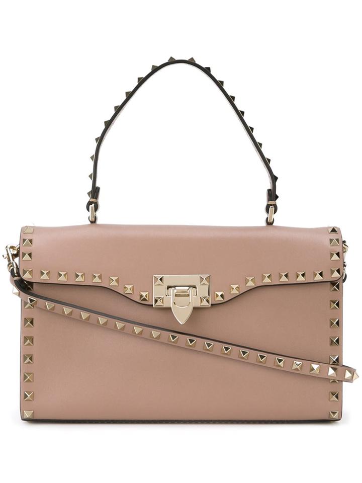 Valentino 'rockstud' Shoulder Bag - Nude & Neutrals