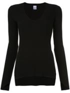 Cityshop Ribbed V-neck Jumper - Black