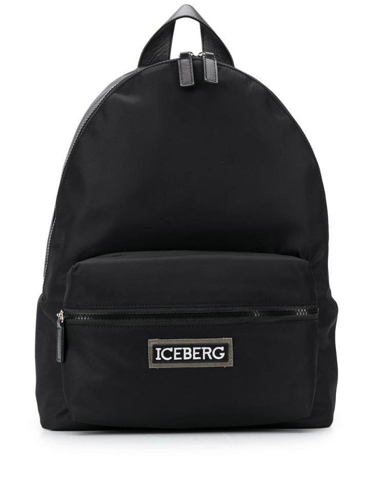 Iceberg Branded Strap Backpack - Black