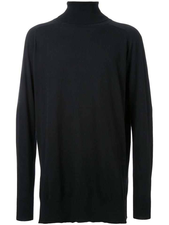 Cityshop Roll Neck Long Jumper, Men's, Black, Wool