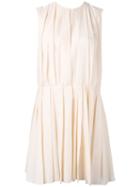 Marni - Pleated Fit And Flare Dress - Women - Cotton - 38, Nude/neutrals, Cotton