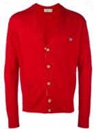 Maison Kitsuné Placket Detail Cardigan, Men's, Size: Small, Red, Virgin Wool