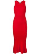 Grey Jason Wu Ribbed Midi Dress, Women's, Size: Xs, Red, Viscose