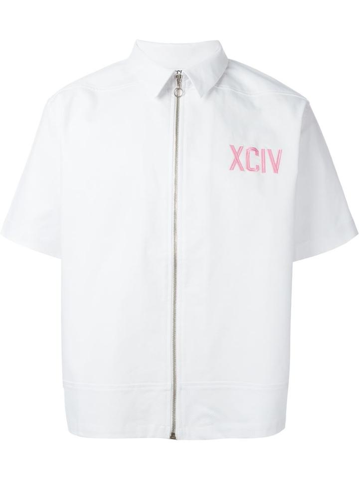Gcds Shortsleeved Zip Jacket, Men's, Size: S, White, Cotton