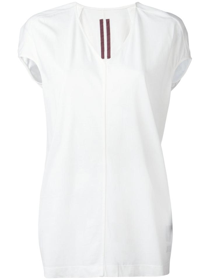 Rick Owens Drkshdw - V-neck T-shirt - Women - Cotton - M, Women's, White, Cotton