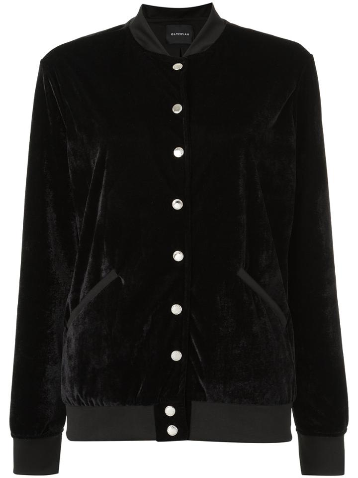 Olympiah Velvet Bomber Jacket - Black