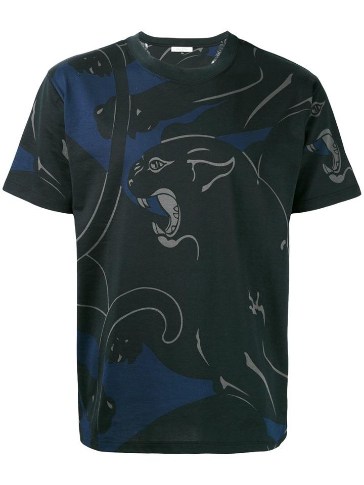 Valentino - Rockstud Panther Print T-shirt - Men - Cotton - S, Black, Cotton