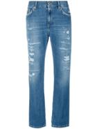 Dondup Cropped Distressed Jeans - Blue